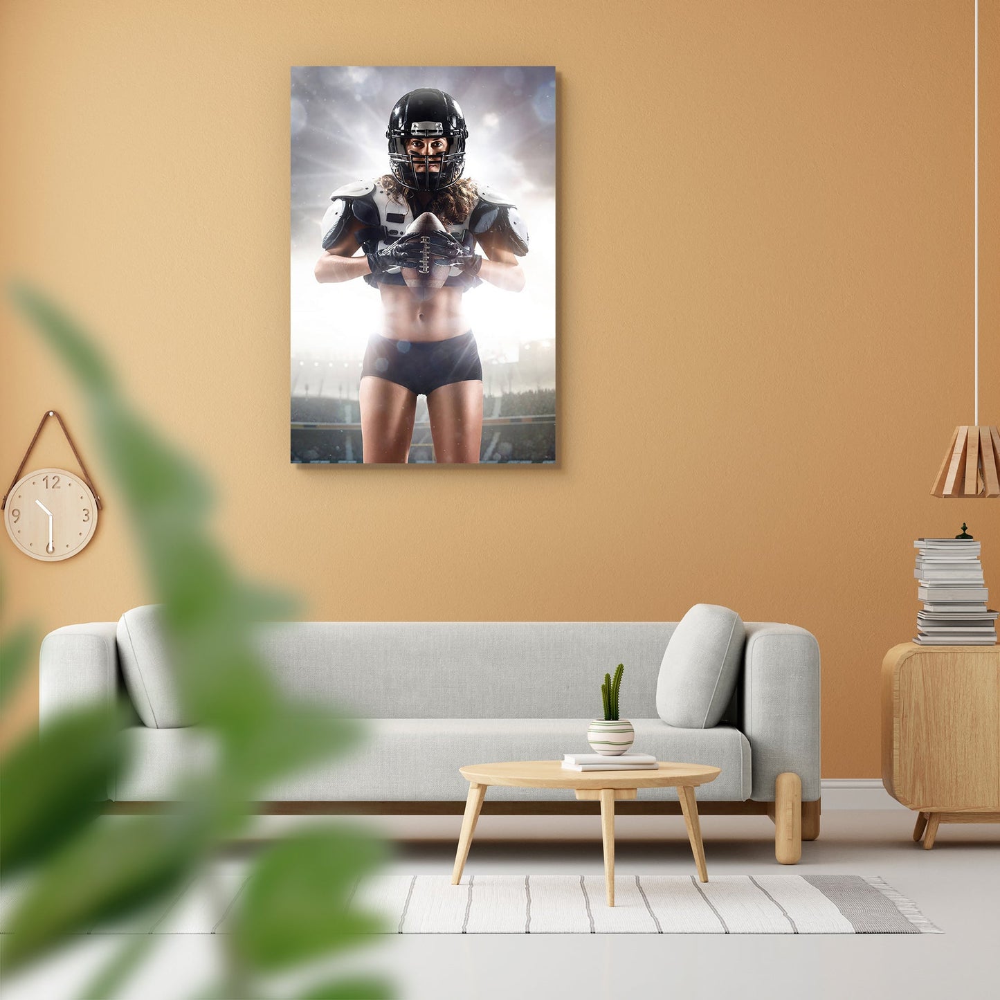 American Football Female Player D1 Peel & Stick Vinyl Wall Sticker