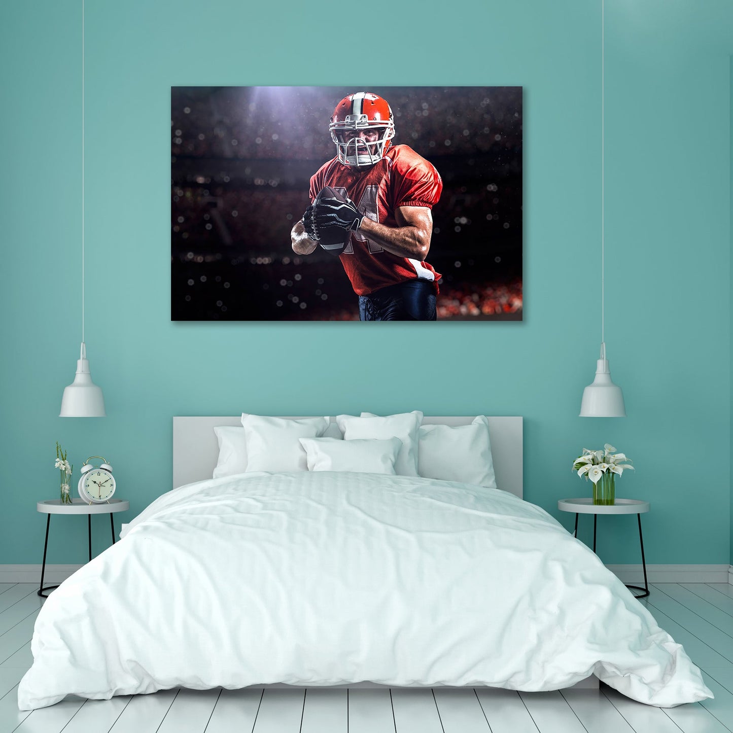 American Football Sportsman Player In Stadium D1 Peel & Stick Vinyl Wall Sticker