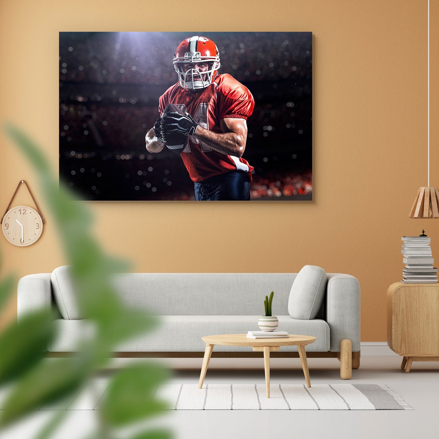 American Football Sportsman Player In Stadium D1 Peel & Stick Vinyl Wall Sticker