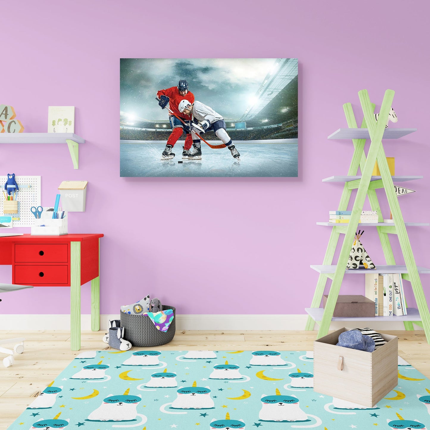 Ice Hockey Player On The Ice Peel & Stick Vinyl Wall Sticker