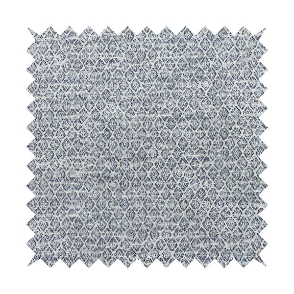 Ella Trellis Small Motif Design Blue Colour Woven Jacquard Upholstery Fabrics JO-365 - Handmade Cushions