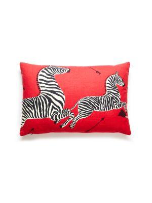 Scalamandre Zebras 14 X 22 - Masai Red Decorative Pillow