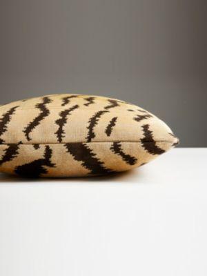 Scalamandre Tigre 22 X 14 - Ivory, Gold & Black Decorative Pillow