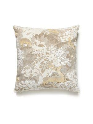 Scalamandre Tails Tale 22 X 22 - Travertine Decorative Pillow