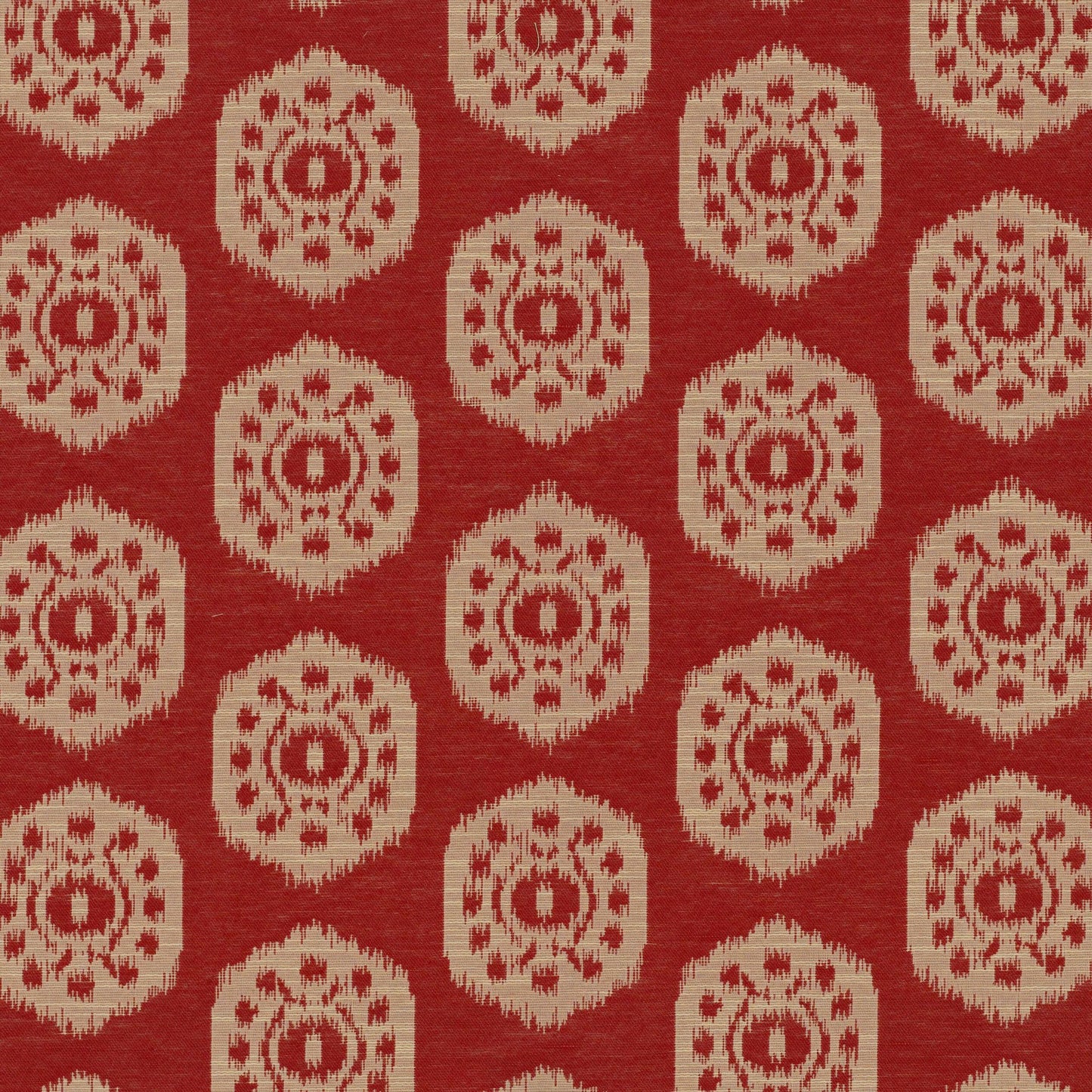 Thibaut Circle Ikat Red Fabric