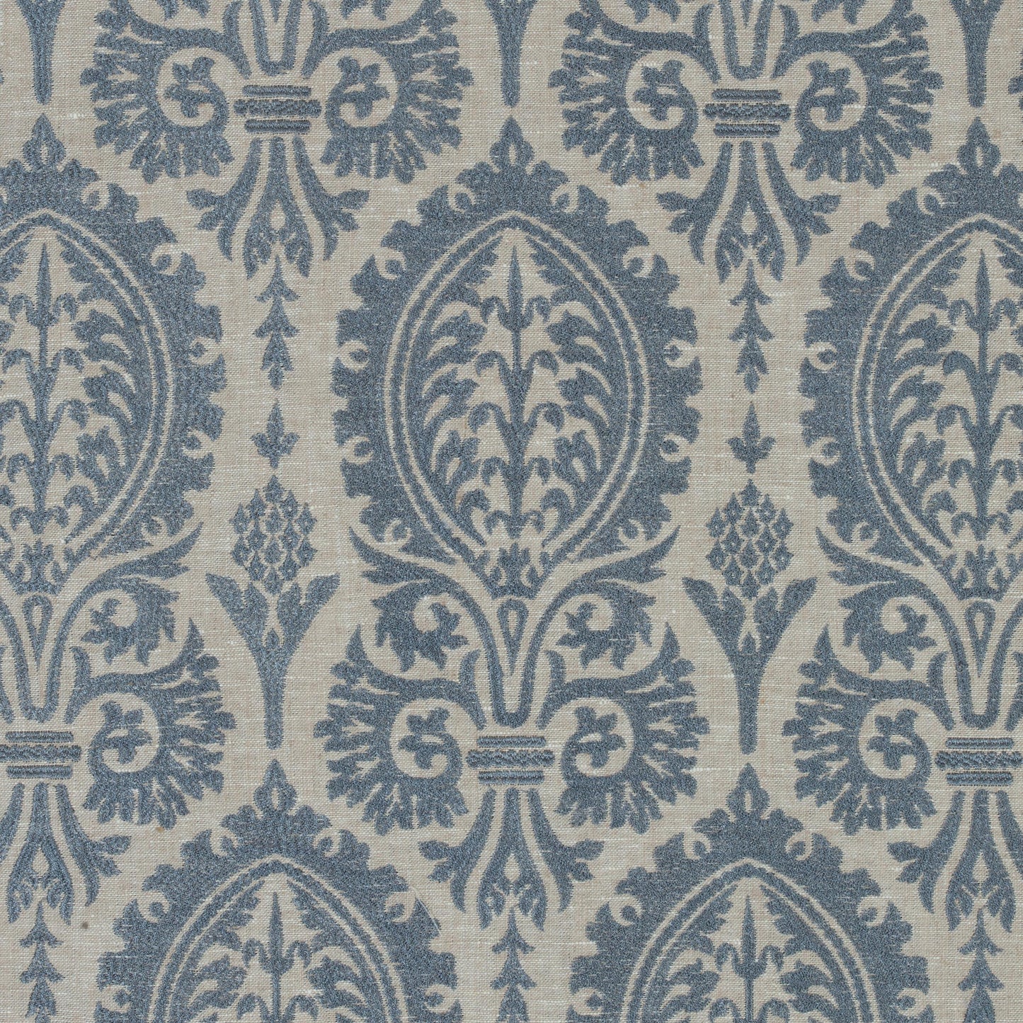 Thibaut Sir Thomas Embroidery Slate Blue Fabric