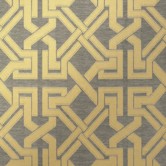 Thibaut Benedetto Grey And Gold Fabric
