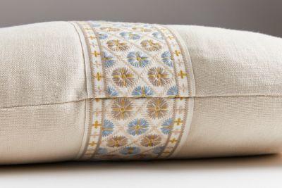 Scalamandre Toscana/Hansel 14 X 22 - Flax / Seaside Decorative Pillow