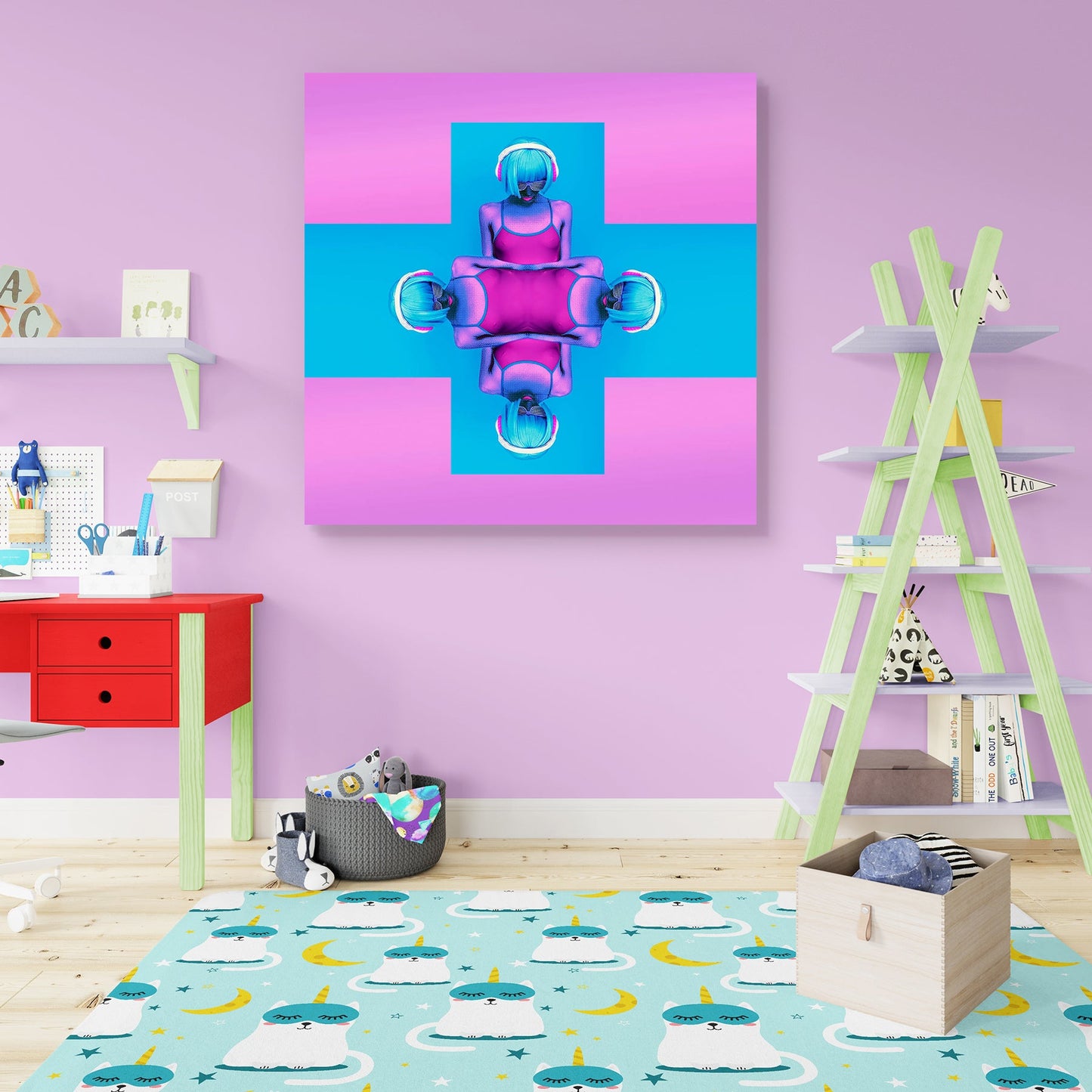 Crazy Girl DJ 
Stylish Colors Modern Music Peel & Stick Vinyl Wall Sticker