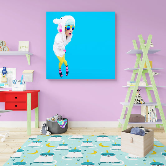 Teddy Bear Girl Peel & Stick Vinyl Wall Sticker