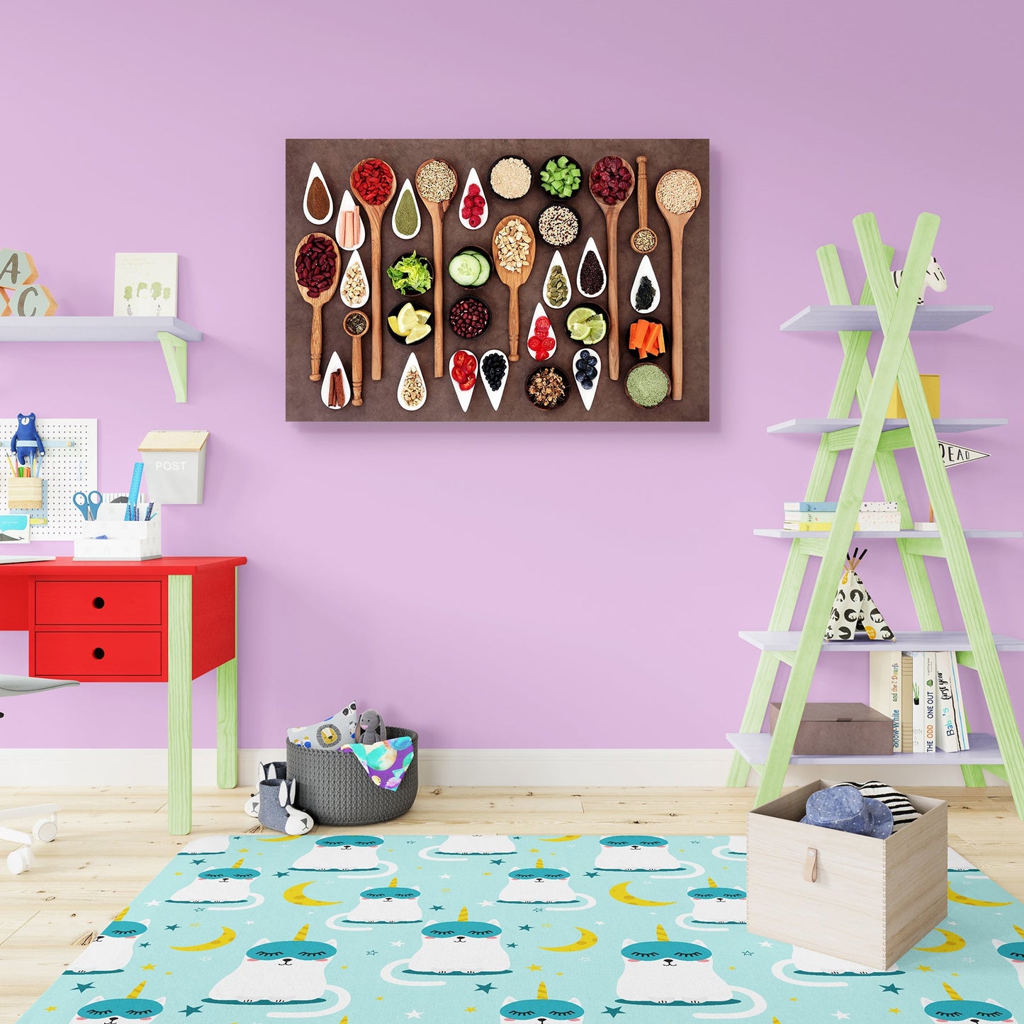 Large Food Selection Display D2 Peel & Stick Vinyl Wall Sticker