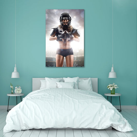 American Football Female Player D1 Peel & Stick Vinyl Wall Sticker
