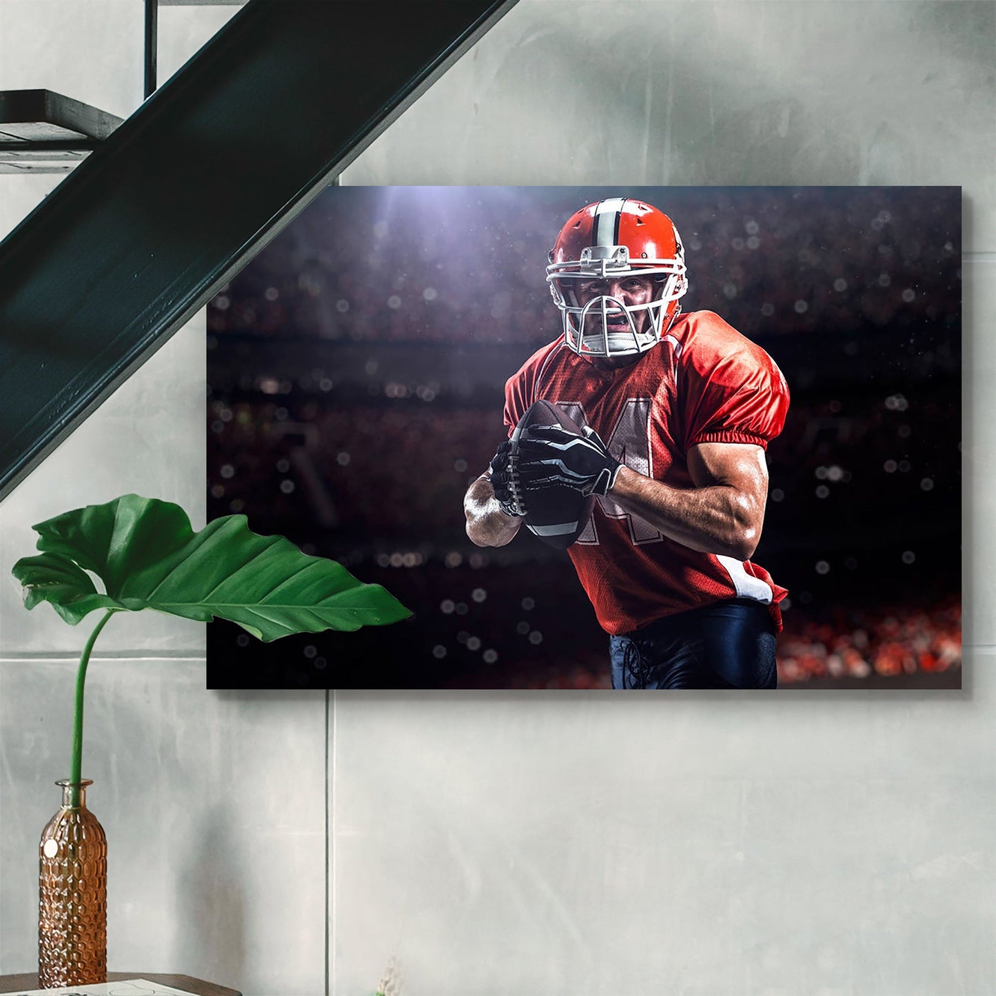 American Football Sportsman Player In Stadium D1 Peel & Stick Vinyl Wall Sticker