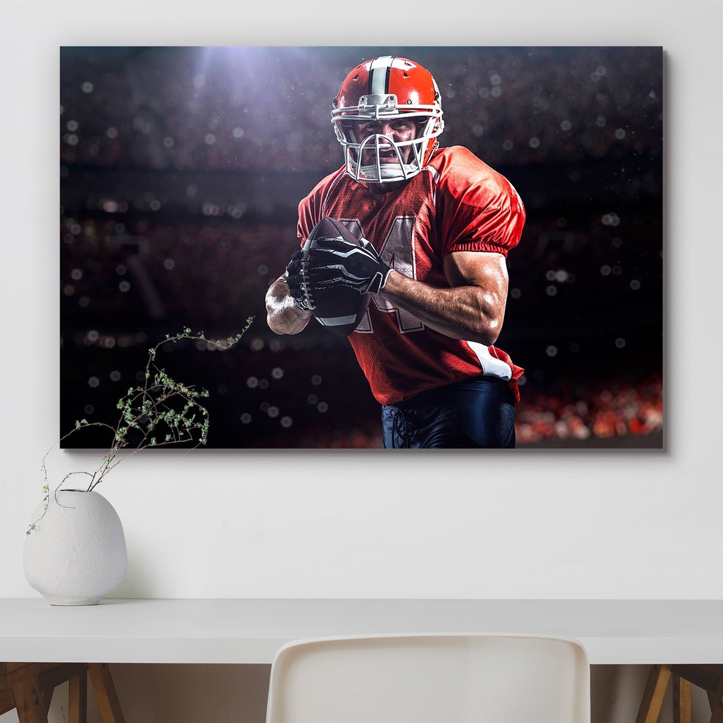 American Football Sportsman Player In Stadium D1 Peel & Stick Vinyl Wall Sticker
