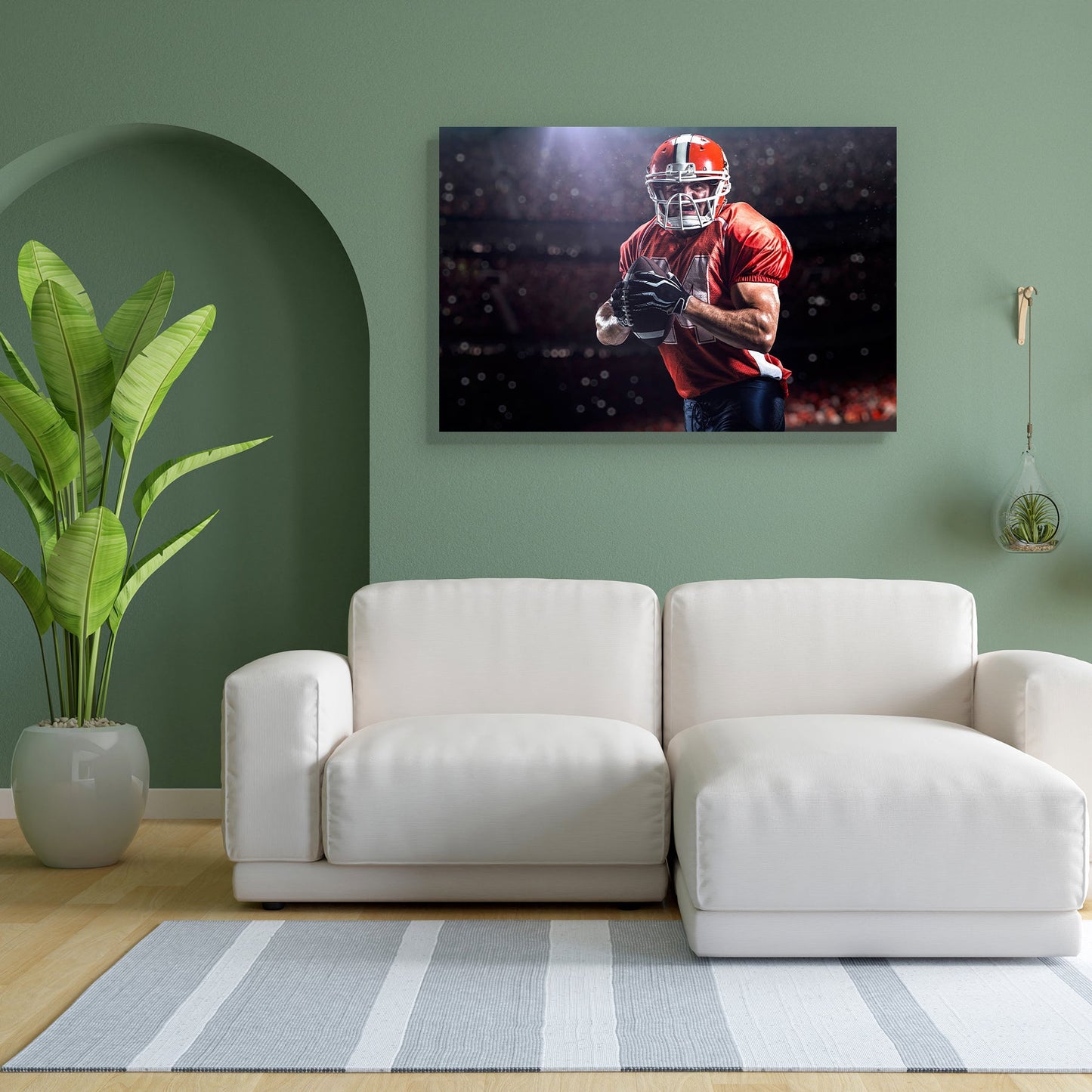 American Football Sportsman Player In Stadium D1 Peel & Stick Vinyl Wall Sticker
