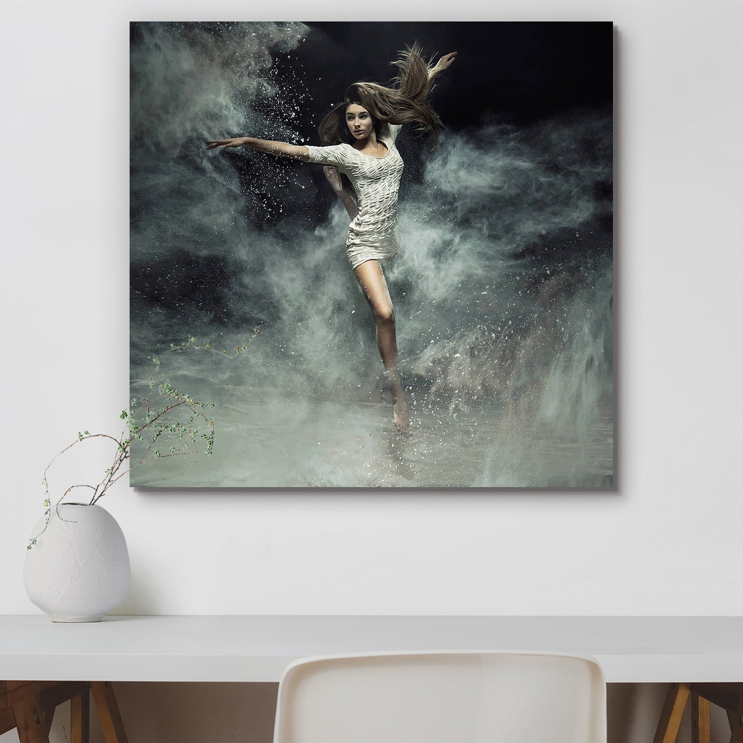 Ballet Dancer Catching The White Dust Peel & Stick Vinyl Wall Sticker