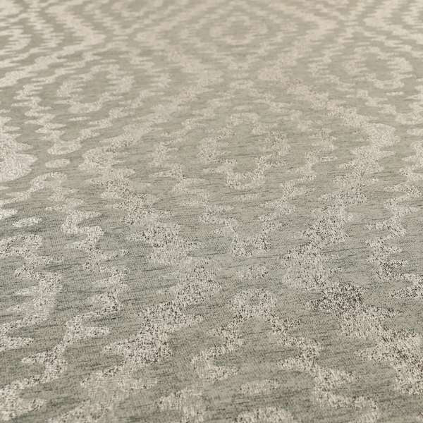 Lomasi Metallic Tones Fabric Silver Grey Colour Zigg Zagg Pattern Furnishing Fabric JO-290 - Handmade Cushions