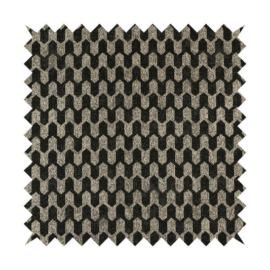 Lomasi Metallic Tones Fabric Silver Black Colour Geometric Woven Pattern Furnishing Fabric JO-291 - Handmade Cushions