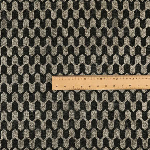 Lomasi Metallic Tones Fabric Silver Black Colour Geometric Woven Pattern Furnishing Fabric JO-291 - Handmade Cushions