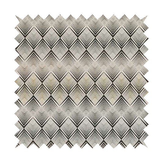 Normandie Diamond Chevron Yellow Grey Pattern Jacquard Furnishing Fabrics JO-300 - Handmade Cushions