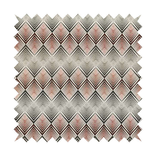 Normandie Diamond Chevron Red Pattern Jacquard Furnishing Fabrics JO-304 - Handmade Cushions