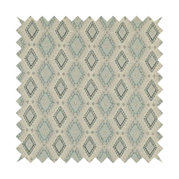 Juanita Small Motif Diamond Pattern In Grey Blue Colour Interior Designer Fabrics JO-357 - Handmade Cushions