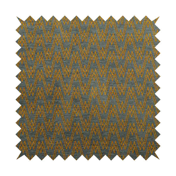 Marlow Woven Designer Chevron Striped Pattern In Grey Yellow Interior Fabric JO-369 - Handmade Cushions