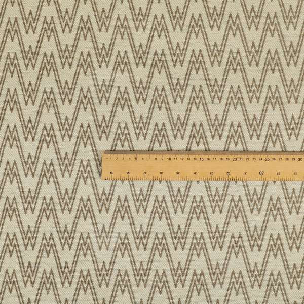 Marlow Woven Designer Chevron Striped Pattern In Cream Brown Interior Fabric JO-370 - Handmade Cushions