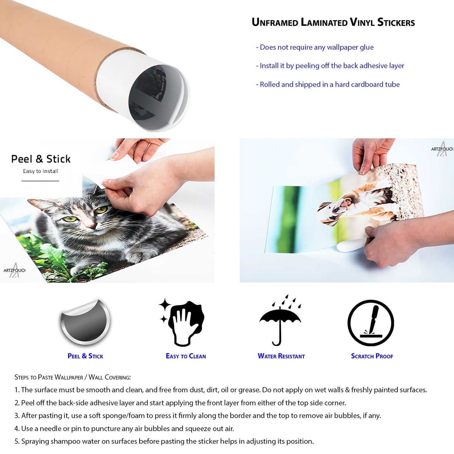 Acrylic Colors Peel & Stick Vinyl Wall Sticker